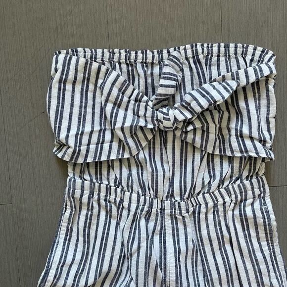 AE Aerie Linen Pinstripe Strapless Jumpsuit - Picture 4 of 5